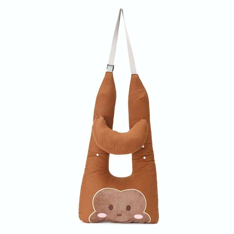 8146 Cartoon Adjustable Car Children Sleep Safety Belt U-shaped Neck Pillow(Coffee Monkey)