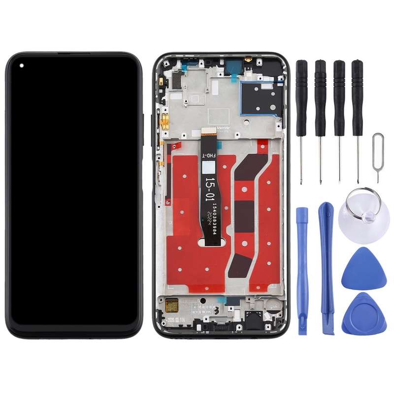 OEM LCD Screen for Huawei P40 Lite Digitizer Full Assembly with Frame(Black)