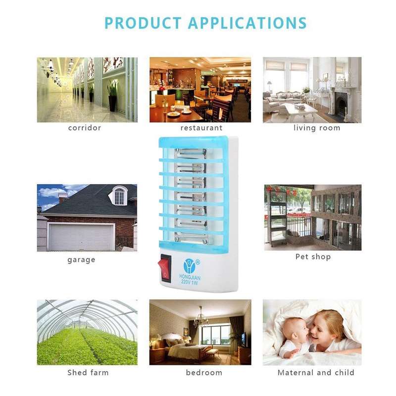 Efficient 4-LED Blue Light Mosquito Killer Night Lamp, US Plug, AC110V