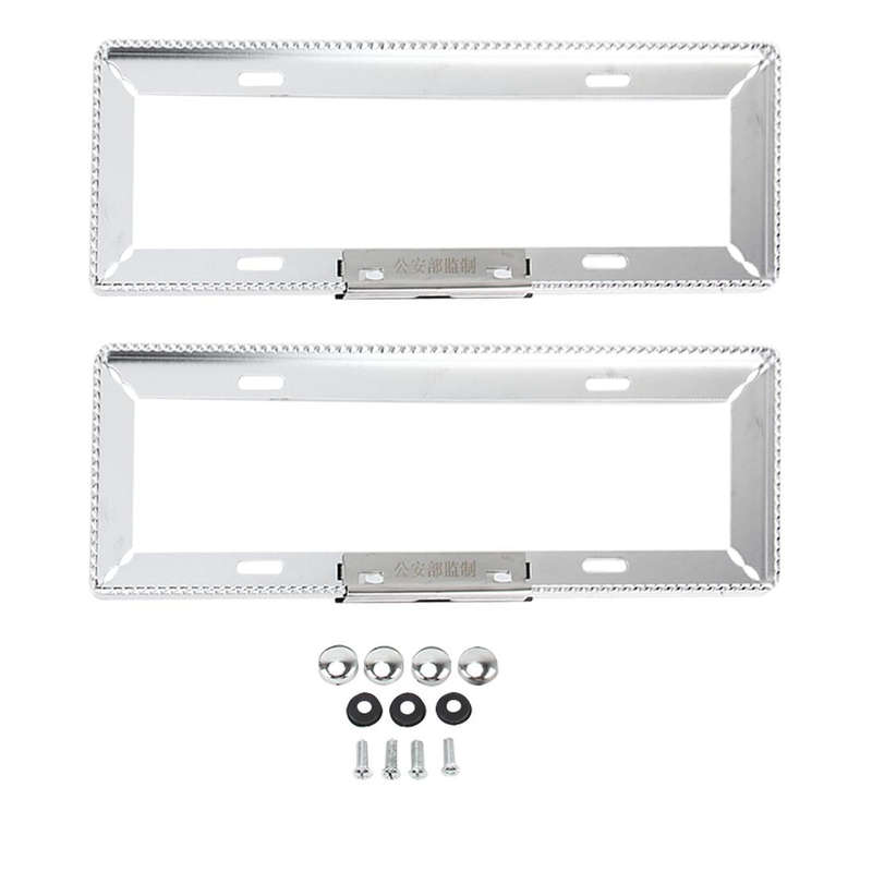 2 PCS Car License Plate Frames Car Styling License Plate Frame Magnesium Alloy Universal License ...