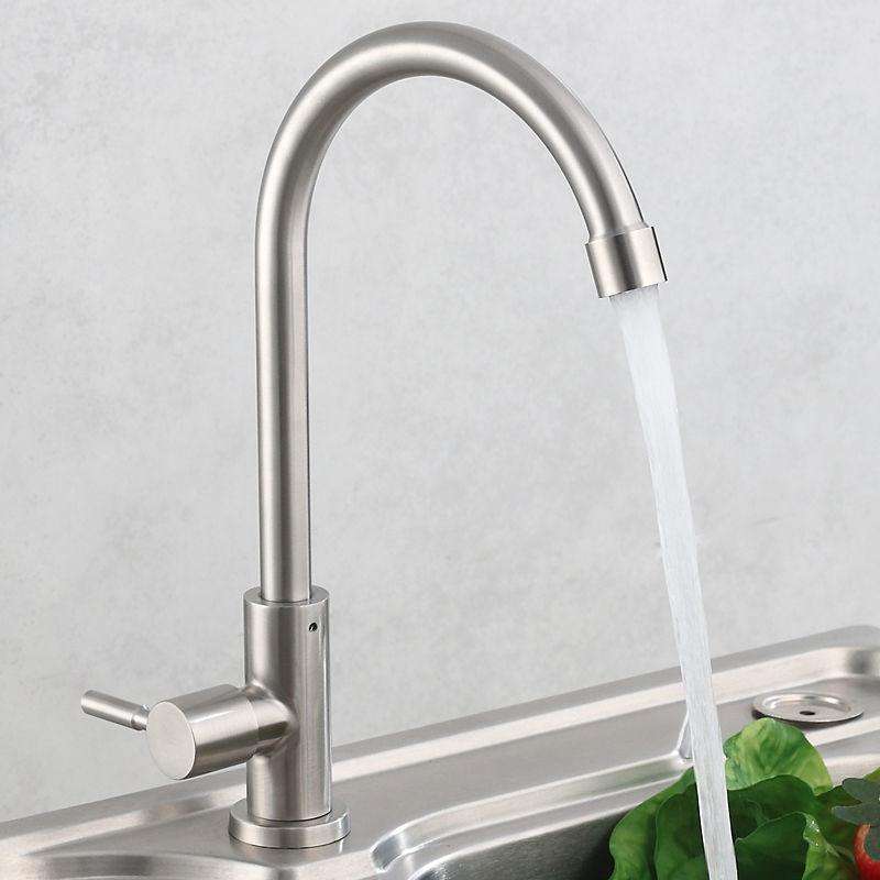 304 Stainless Steel Kitchen Rotatable Sink Faucet(60cm Pipe+Single Cold Curve)
