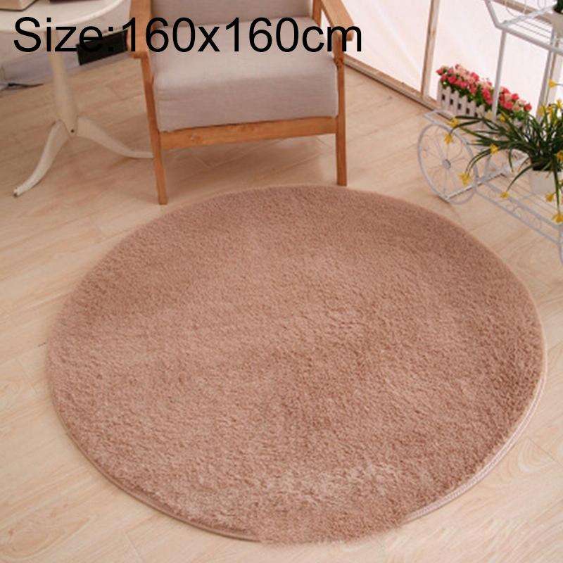 KSolid Round Carpet Soft Fleece Mat Anti-Slip Area Rug Kids Bedroom Door Mats, Size:Diameter: 160...