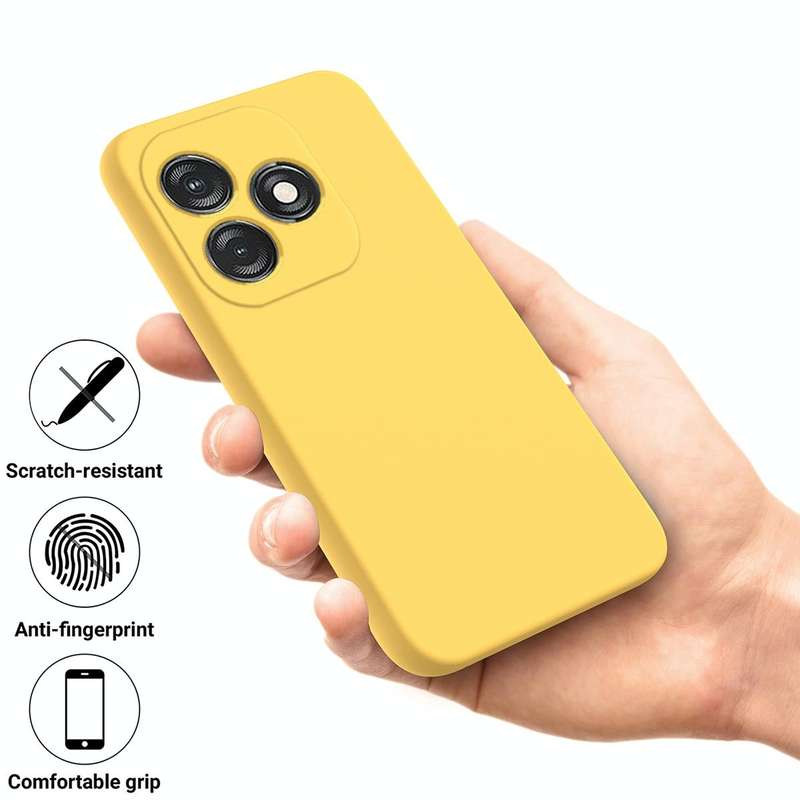 For Tecno Spark 20 Solid Color Liquid Silicone Dropproof Full Coverage Protective Case(Yellow)