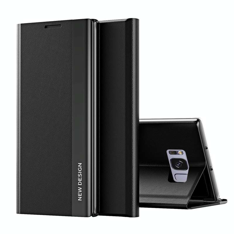 For Samsung Galaxy S8 Plus Side Electroplated Magnetic Ultra-Thin Horizontal Flip Leather Case wi...