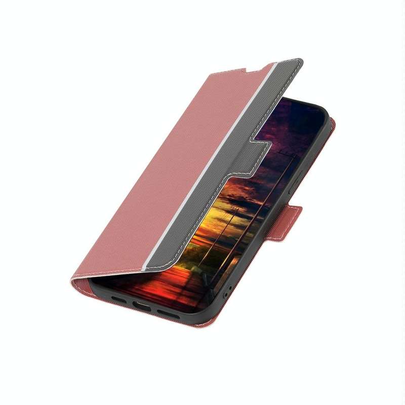For vivo Y35 4G / Y22 / Y22s Twill Texture Side Button Leather Phone Case(Pink)