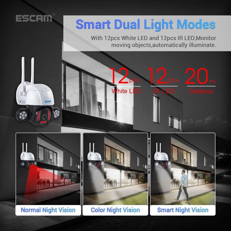 ESCAM QF233 3.0 Million Pixels Smart WiFi IP Camera, Support Auto Tracking & Night Vision & Two W...