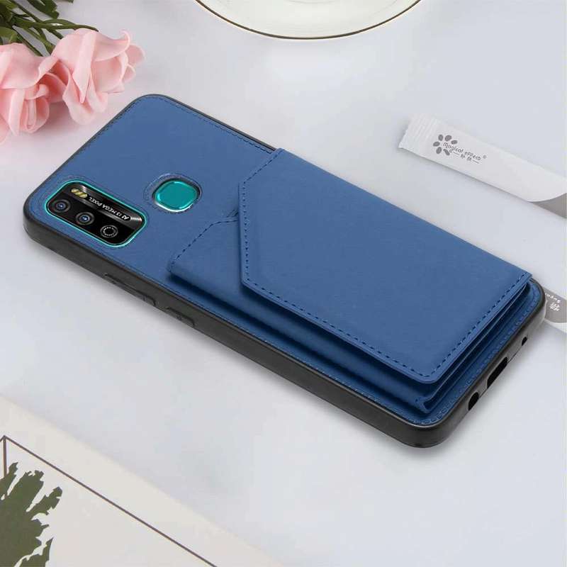 For Infinix Hot 9 Play Skin Feel PU + TPU + PC Phone Case(Blue)