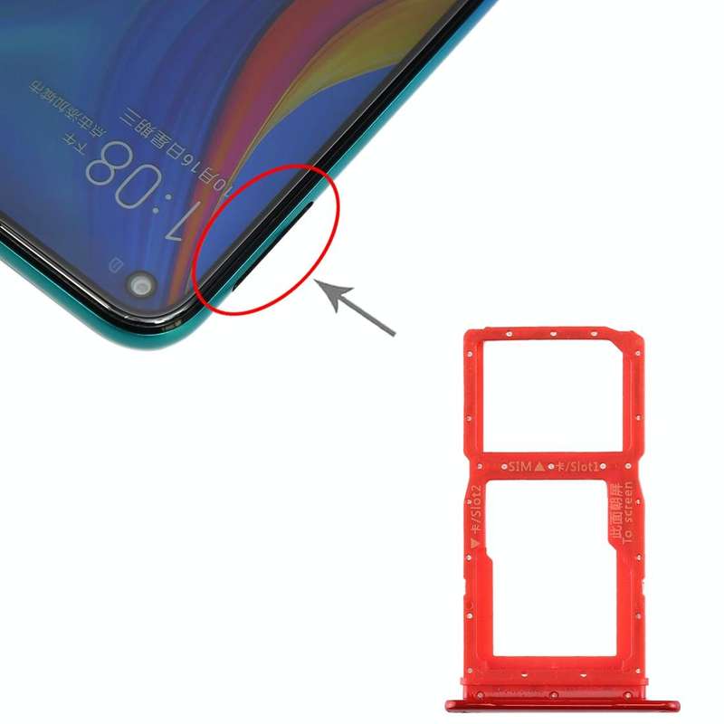 SIM Card Tray + SIM Card Tray / Micro SD Card Tray for Huawei Enjoy 10 Plus (Red)