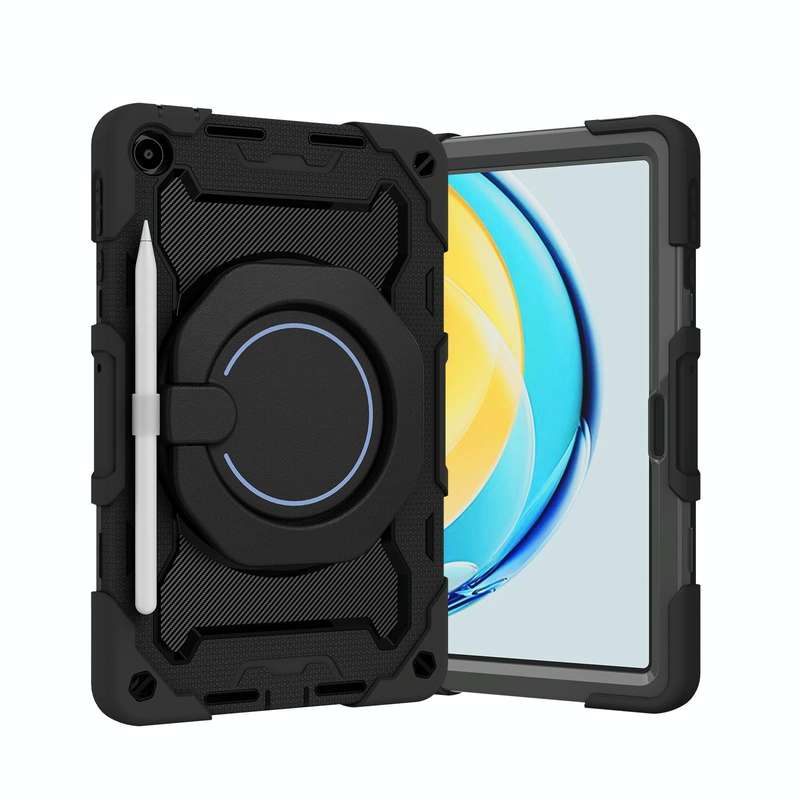 For Huawei MatePad SE 10.4 2023 Armor Contrast Color Silicone + PC Tablet Case(Black)