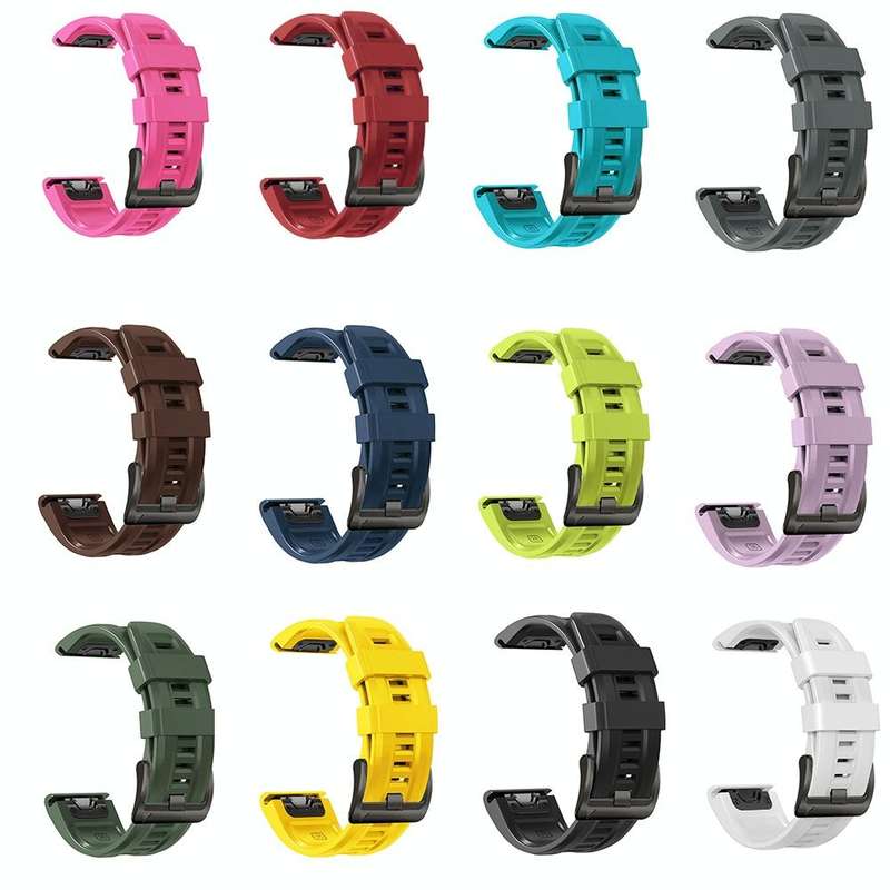 For Garmin Fenix 7X 26mm Silicone Sport Pure Color Watch Band(Brown)