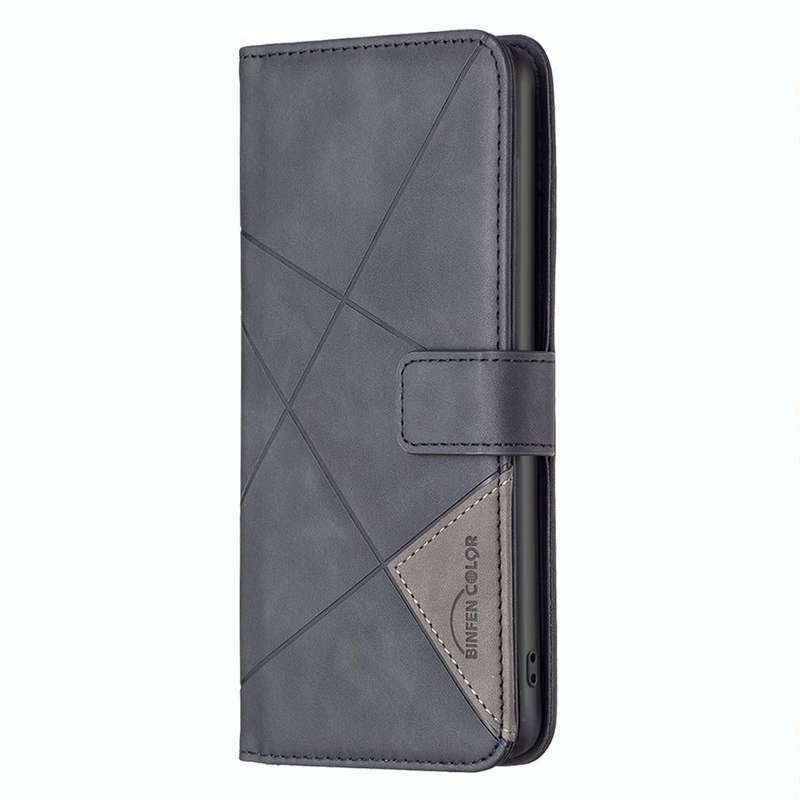For Sony Xperia 5 III BF05 Magnetic Buckle Rhombus Texture Leather Phone Case(Black)