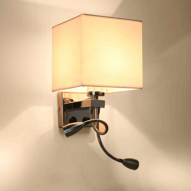 Creative Minimalist Living Room Bedroom Bedside Lamp Hotel Reading Lamp, Lampshade Color:Double T...