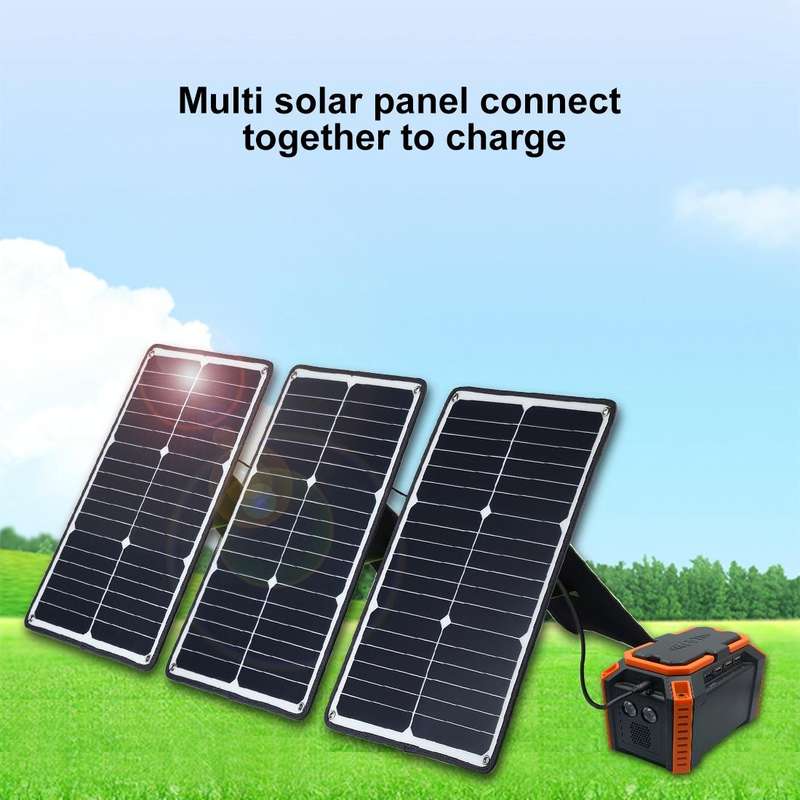HAWEEL 3 PCS 20W Monocrystalline Silicon Solar Power Panel Charger, with USB Port & Holder & Tige...