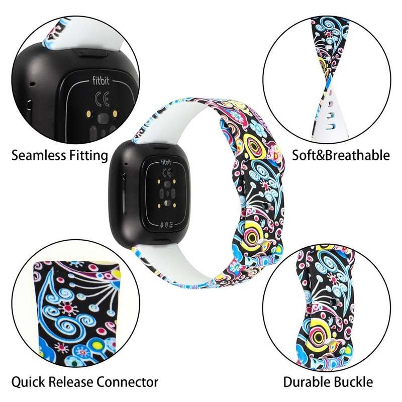 For Fitbit Versa 3 Printing Watch Band, Size:L(E)