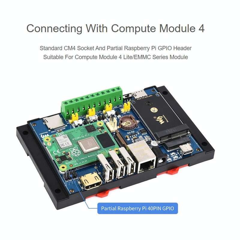 Waveshare Industrial IoT Wireless Expansion Module for Raspberry Pi CM4(US Plug)