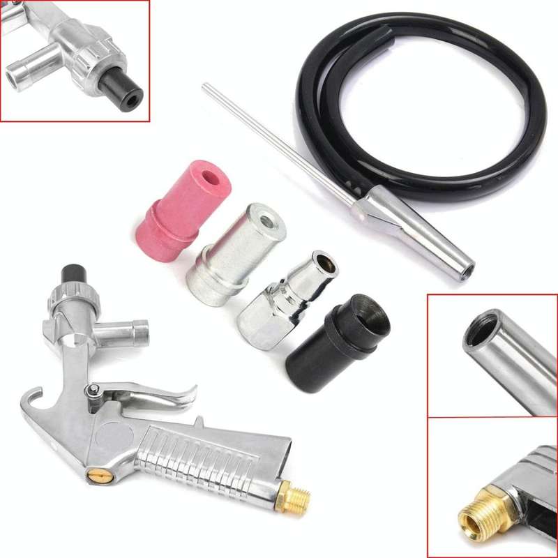 Handheld Sandblasting Tool Pneumatic Sandblasting Glass Derusting Tool, Style:Package B