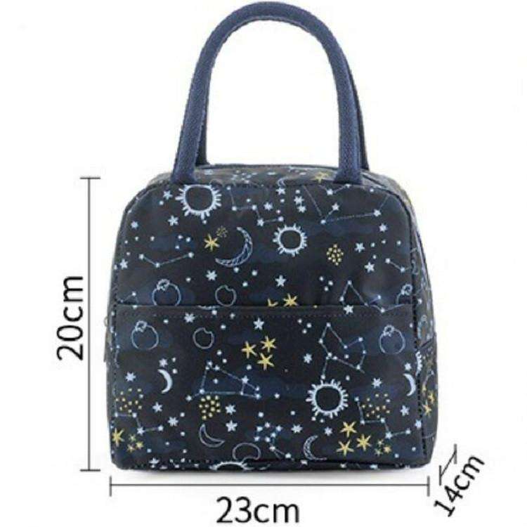 Portable Waterproof Padded Cold Insulation Lunch Box Bag(Geometry Grey)