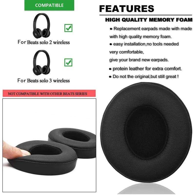1 Pair Soft Sponge Earmuff Headphone Jacket for Beats Solo 2.0 / 3.0, Bluetooth Version(White)