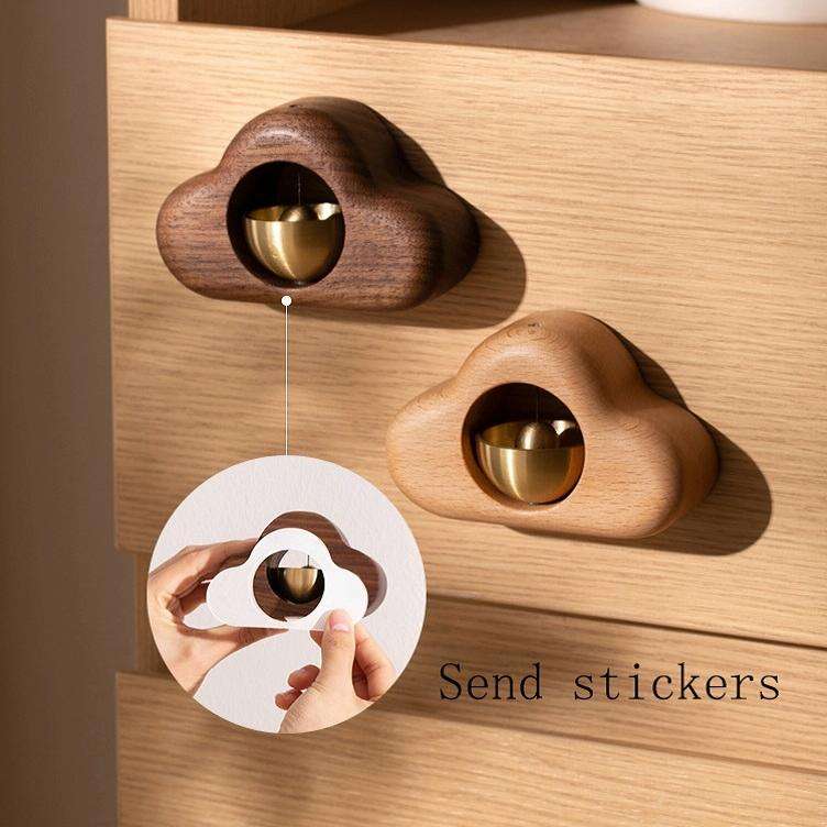 Suction Door Wind Chime Magnetic Suction Door Bell Wooden Decoration, Color: Walnut