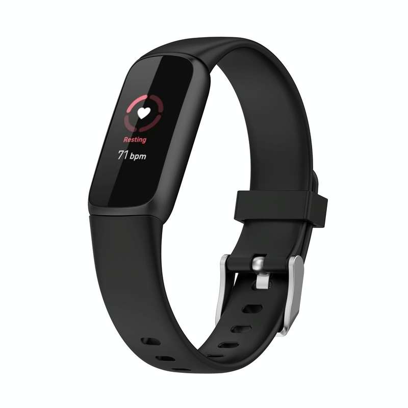 For Fitbit Luxe Silicone Watch Band, Size:S(Black)