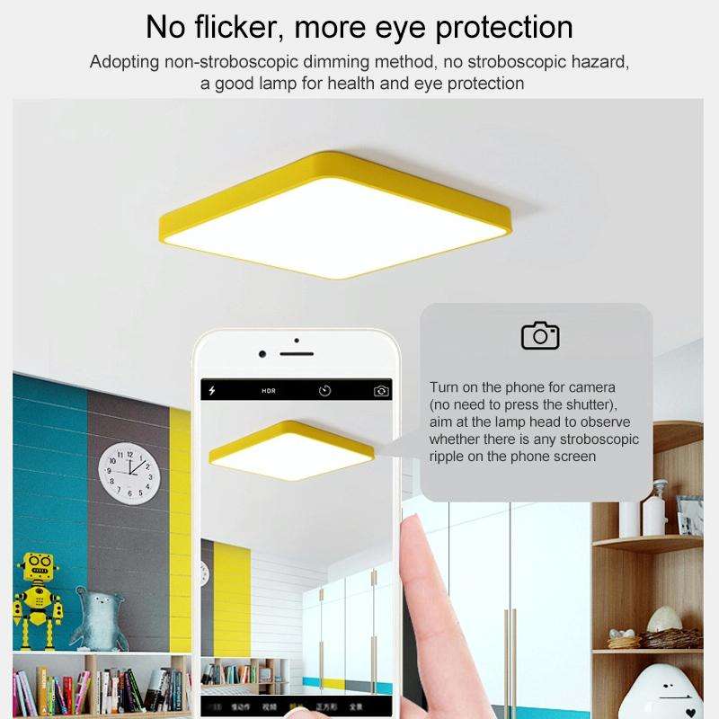 Macaron LED Square Ceiling Lamp, White Light, Size:30cm(Gold)