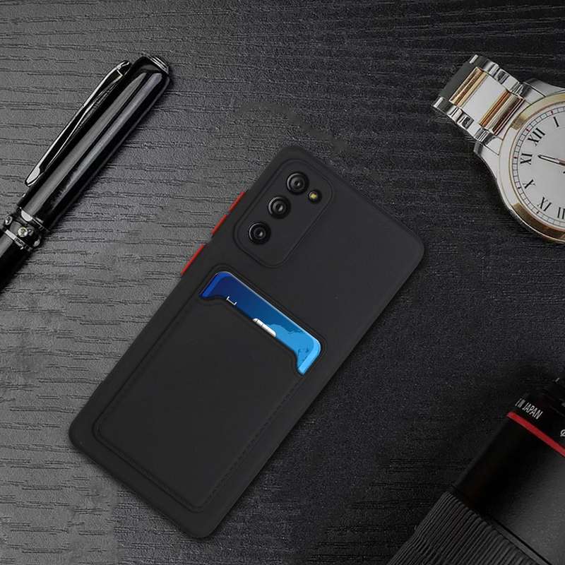 For Samsung Galaxy S20 FE Card Slot Design Shockproof TPU Protective Case(Black)