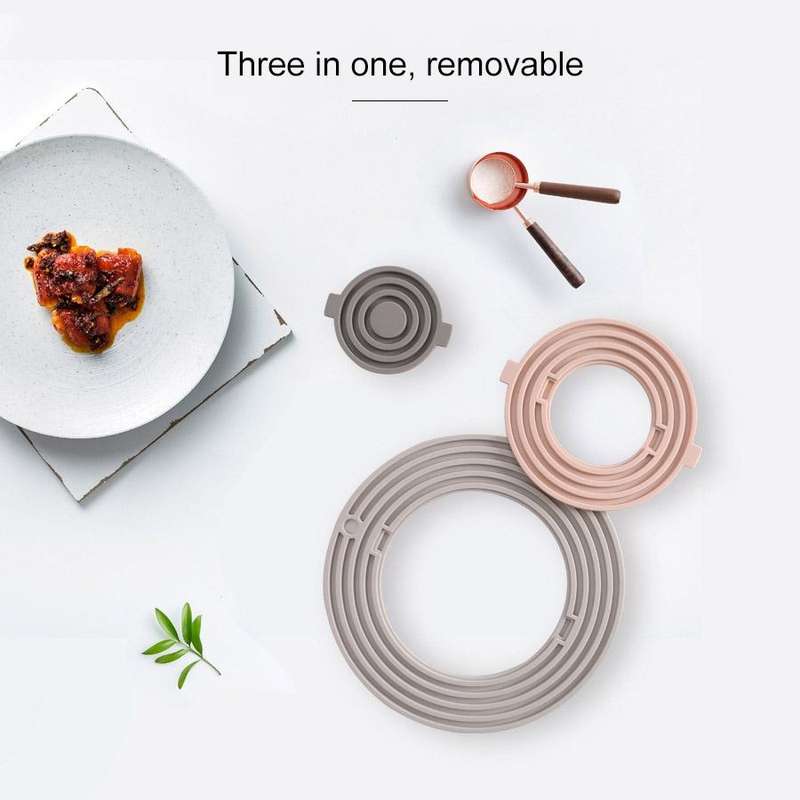 3 in 1 Round Silicone Heat Insulation Pad High Temperature Resistant Multifunctional Tableware Pa...