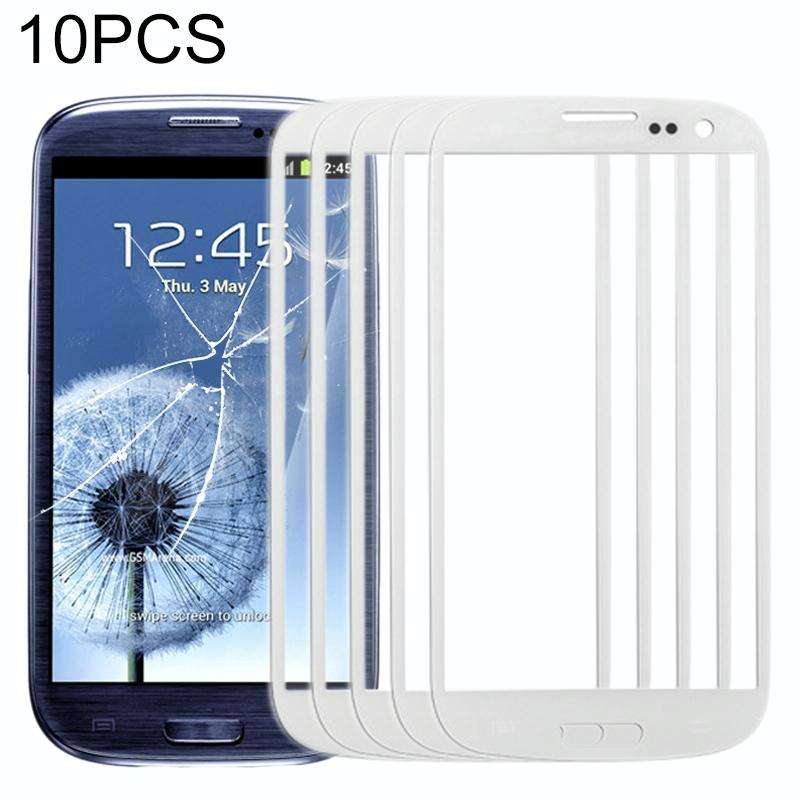 For Samsung Galaxy SIII / i9300 10pcs Front Screen Outer Glass Lens (White)