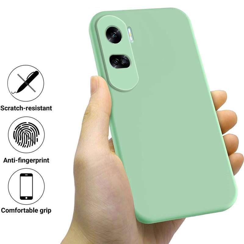 For Honor 90 Lite / X50i Pure Color Liquid Silicone Shockproof Phone Case(Green)