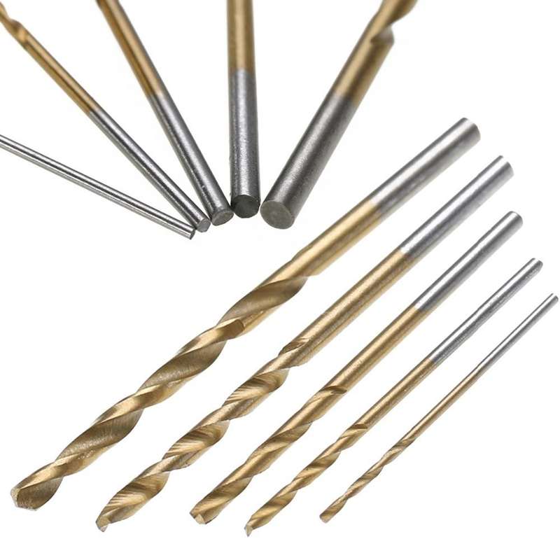 50 PCS/Set Titanium Coated Drill Bits High Speed Steel Drill Bit Set Power Drilling Tools