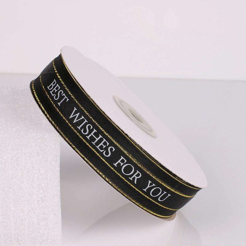English Letter Colored Printed Ribbons Phnom Penh Gift Bouquet Ribbons Bowknot Flowers Packaging ...