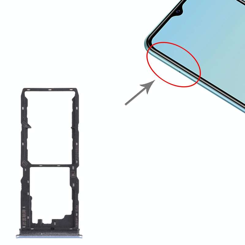For vivo Y20a / Y20 2021 SIM Card Tray + SIM Card Tray + Micro SD Card Tray (White)