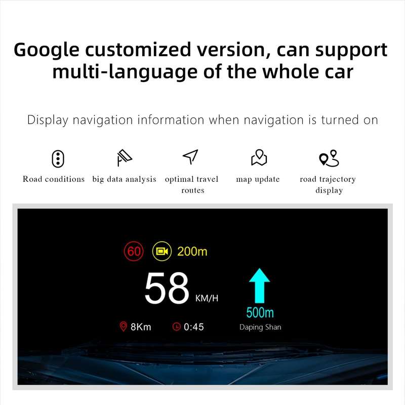 T1 5.1 inch Car HUD Head-up Display Overspeed Alarm / Remaining Battery Percentage Display for Te...