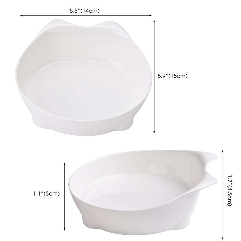 Pet Bowl Non-slip Cute Cat Type Color Cat Bowl Pet Supplies(Black)