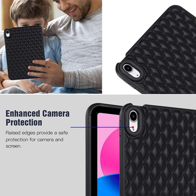 For iPad Air 3 10.5 Rhombic TPU Tablet Case(Black)