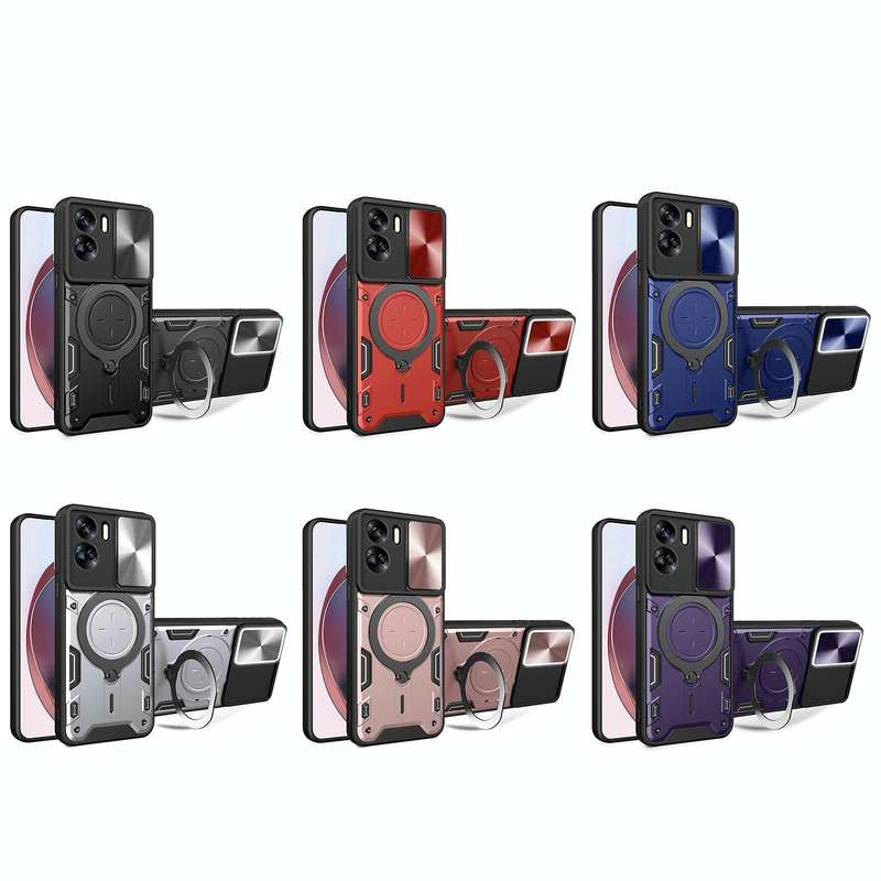 For Honor 90 Lite 5G CD Texture Sliding Camshield Magnetic Holder Phone Case(Black)