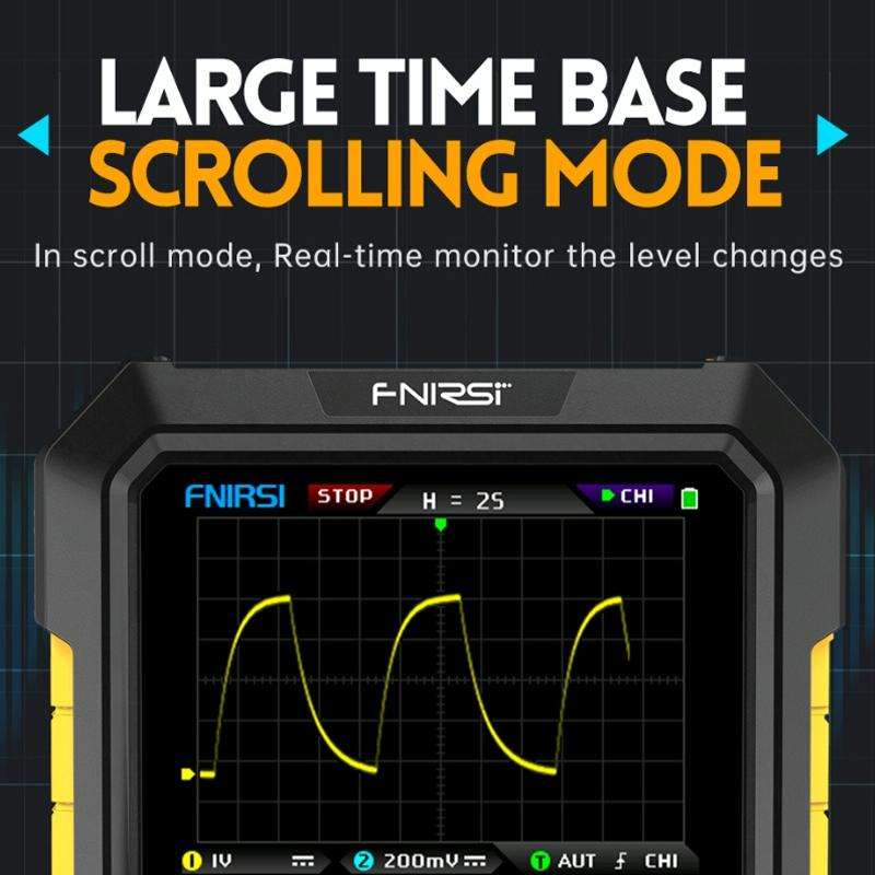 FNIRSI 2 In 1 Small Handheld Fluorescence Digital Dual-Channel Oscilloscope, US Plug(Blue)