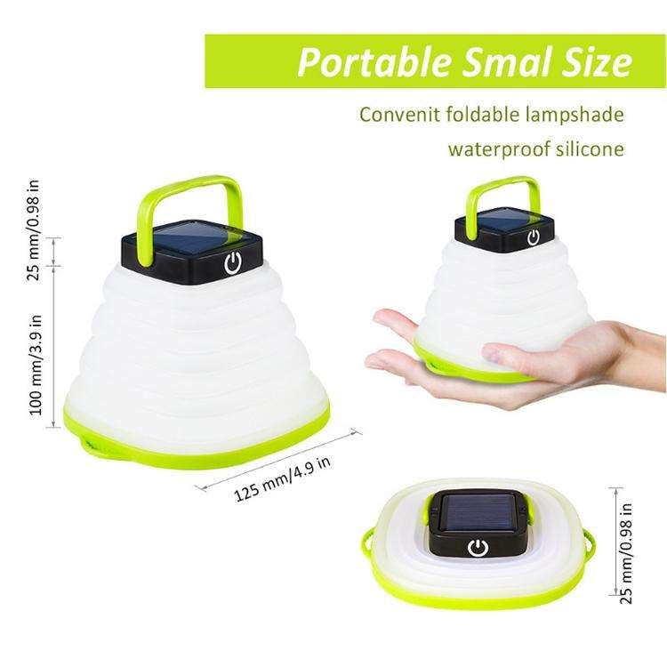 Folding Solar Lamp Outdoor Camping Tent Lamp LED Camping Lamp(Green)