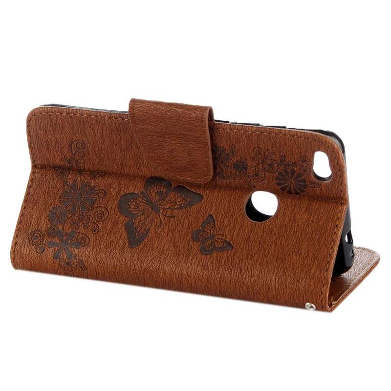 For Huawei P8 Lite (2017) Butterflies Embossing Horizontal Flip Leather Case with Holder & Card S...