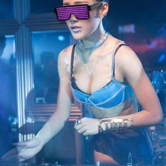 Night Club Bar Disco LED Light Emitting Glasses Festival Party USB Charging Shutter Dynamic Flash...