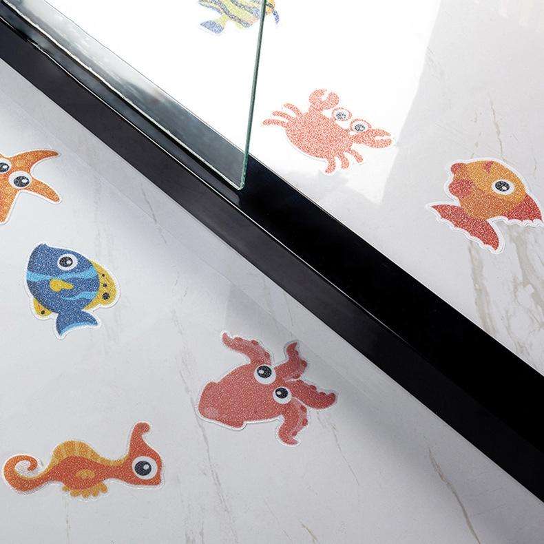 PEVA Non-slip Sticker Bathroom Bathtub Cartoon Non-slip Sticker, Model: 9 Sea Creatures