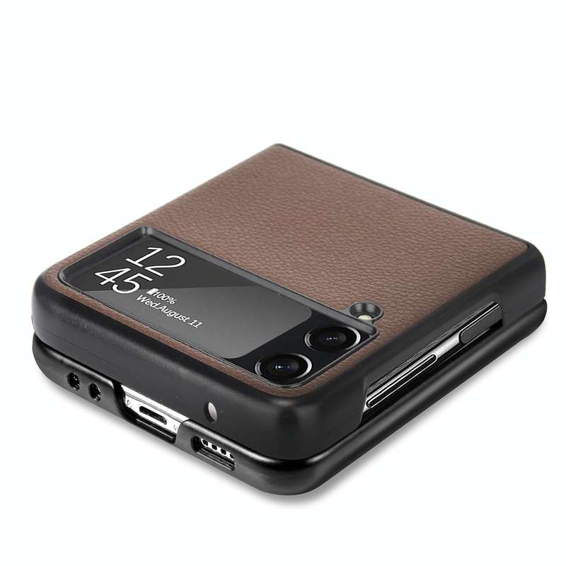 For Samsung Galaxy Z Flip3 5G Litchi Texture Phone Case(Brown)