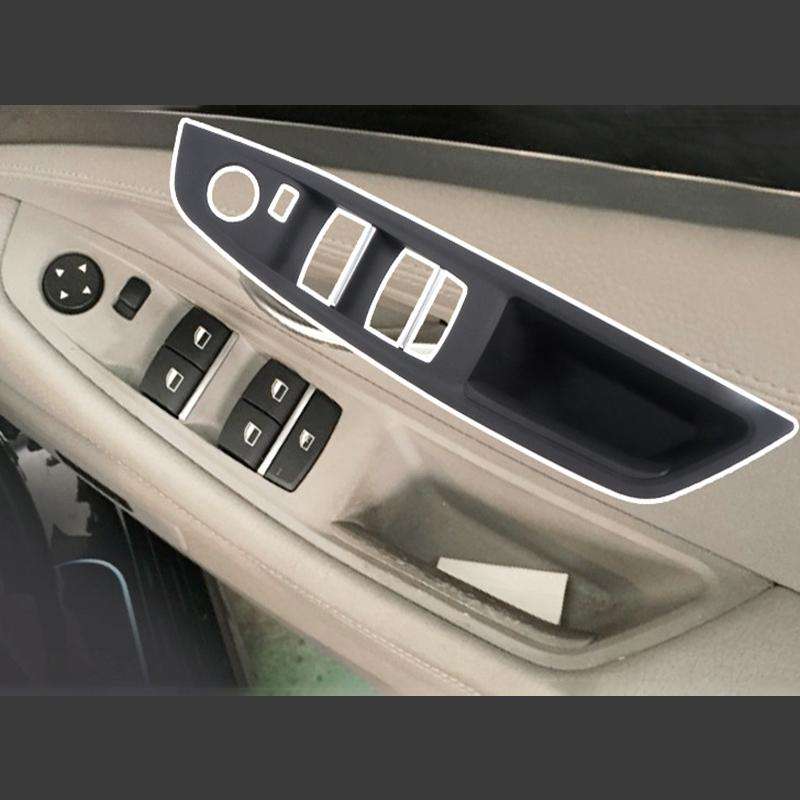 For BMW F10 2011-2017 Right Driving Car Door Window Lift Switch Trim Panel (Grey)