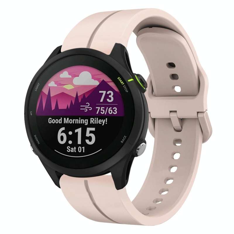 For Garmin Forerunner 255 Music 22mm Loop Silicone Watch Band(Pink)