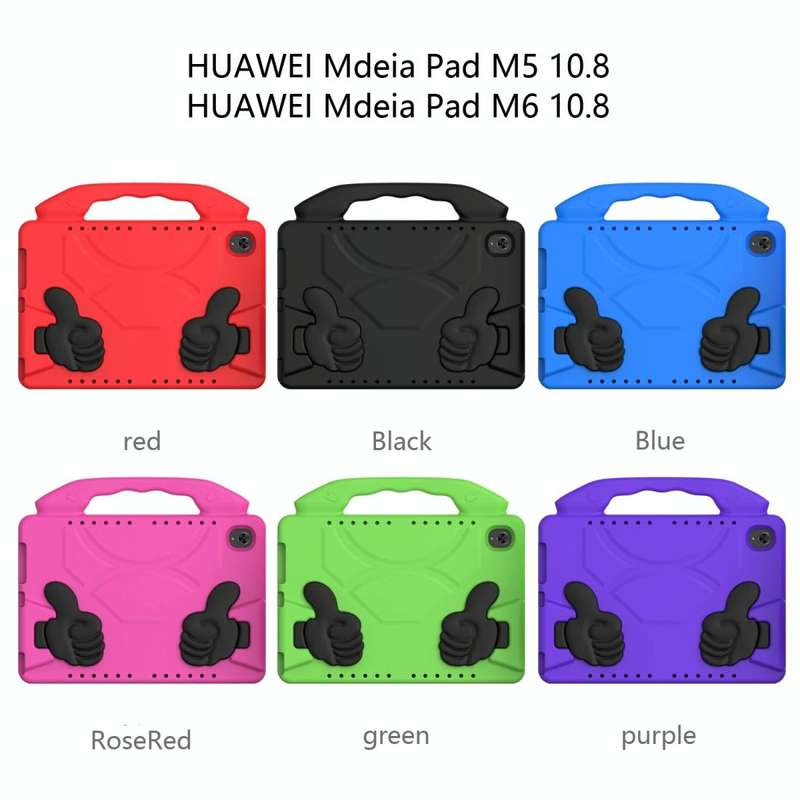 For Huawei MediaPad M5 10.8 inch EVA Children Falling Proof Flat Protective Shell With Thumb Brac...