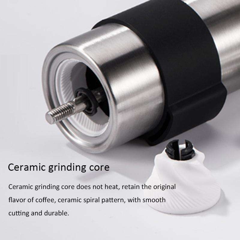 Portable Conical Burr Mill Manual Stainless Steel Hand Crank Coffee Bean Grinder with Silicone Ri...