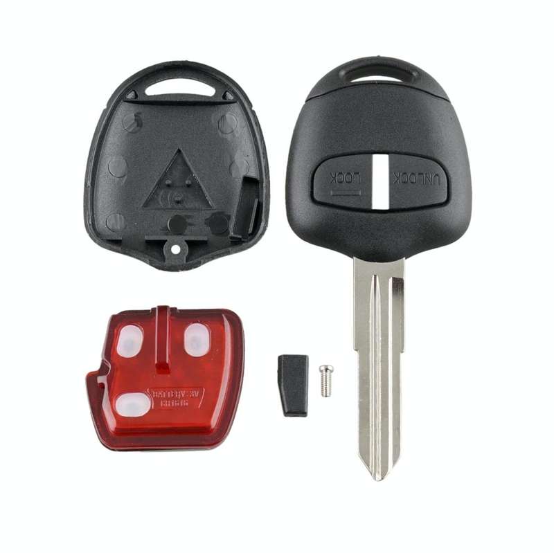 For MITSUBISHI 2 Buttons Intelligent Remote Control Car Key with 46 Chip & Battery & Left Slot, F...