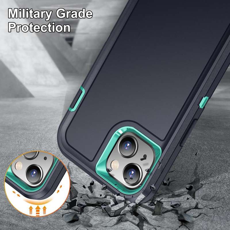 For iPhone 15 Life Waterproof Rugged Phone Case(Dark Blue + Light Blue)