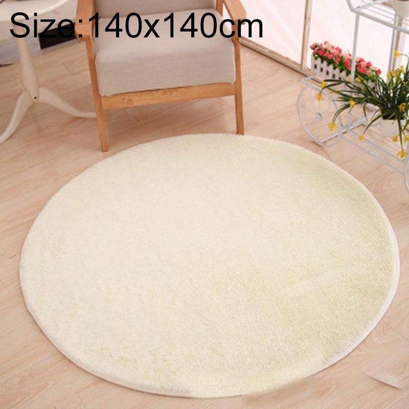 KSolid Round Carpet Soft Fleece Mat Anti-Slip Area Rug Kids Bedroom Door Mats, Size:Diameter: 140...