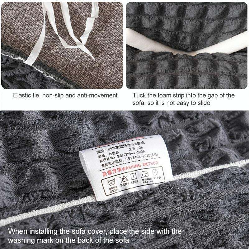 Living Room Stretch Full Coverage Skirt Style Sofa Cover, Size: Double M 145-185cm(One-color Must...